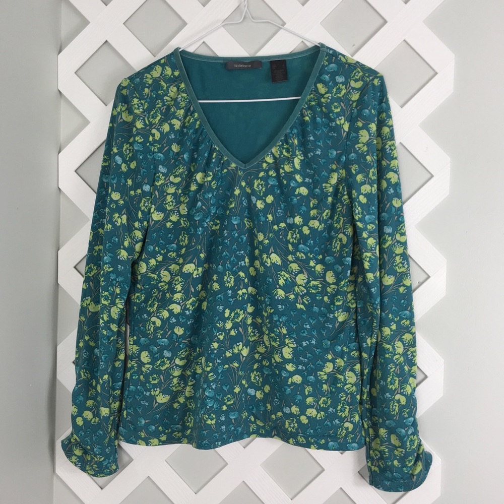 Liz Claiborne Floral Long Sleeved Blouse